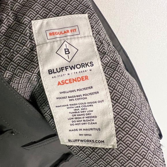 Bluffworks Ascender Chino Pants Mens 36x30 Charcoal Gray Technical Travel Slim - Picture 8 of 8